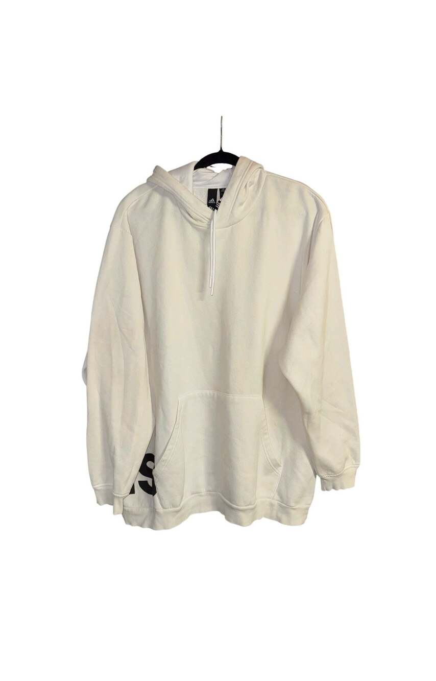 Adidas White Oversized Logo Hoodie 2XL